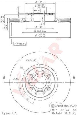 Villar 628.1778 - Disque de frein cwaw.fr