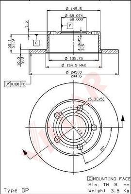 Villar 628.1773 - Disque de frein cwaw.fr