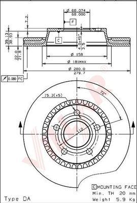 Villar 628.1772 - Disque de frein cwaw.fr