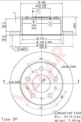 Villar 628.2094 - Disque de frein cwaw.fr