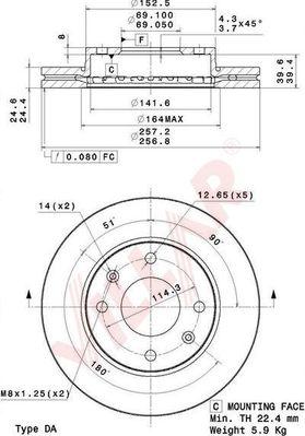 Villar 628.2091 - Disque de frein cwaw.fr