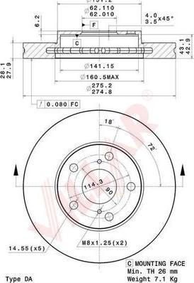 Villar 628.2093 - Disque de frein cwaw.fr