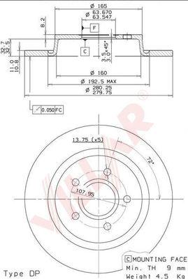 Villar 628.2043 - Disque de frein cwaw.fr