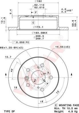 Villar 628.2059 - Disque de frein cwaw.fr