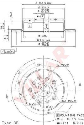 Villar 628.2058 - Disque de frein cwaw.fr