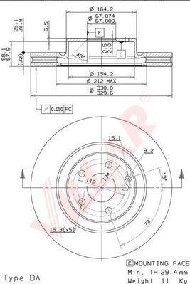 Villar 628.2053 - Disque de frein cwaw.fr