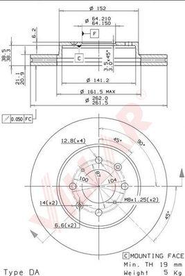 Villar 628.2024 - Disque de frein cwaw.fr