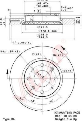 Villar 628.2025 - Disque de frein cwaw.fr