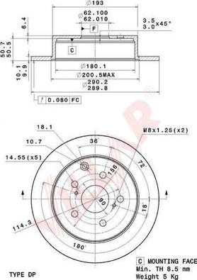 Villar 628.2070 - Disque de frein cwaw.fr