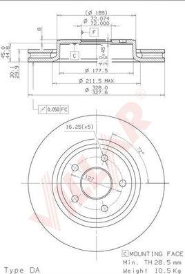 Villar 628.2071 - Disque de frein cwaw.fr