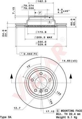 Villar 628.2199 - Disque de frein cwaw.fr