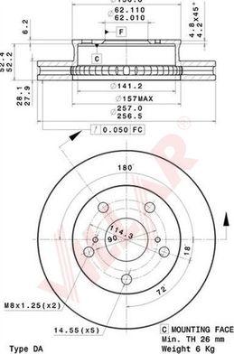 Villar 628.2193 - Disque de frein cwaw.fr