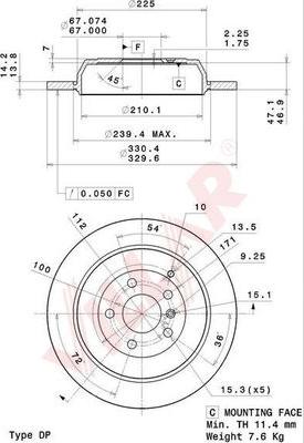 Villar 628.2150 - Disque de frein cwaw.fr