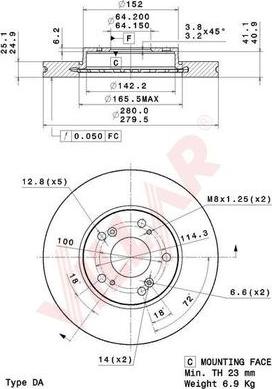 Villar 628.2118 - Disque de frein cwaw.fr