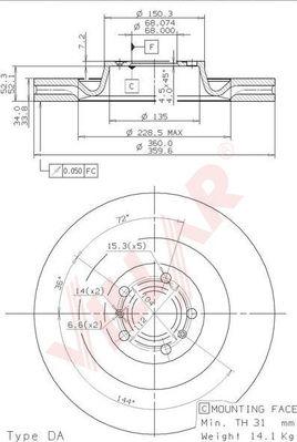 Villar 628.2186 - Disque de frein cwaw.fr