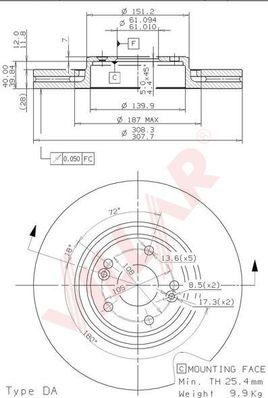 Villar 628.2180 - Disque de frein cwaw.fr