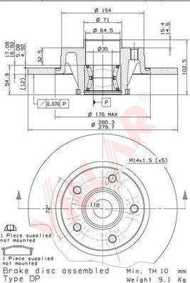 Villar 628.2137 - Disque de frein cwaw.fr