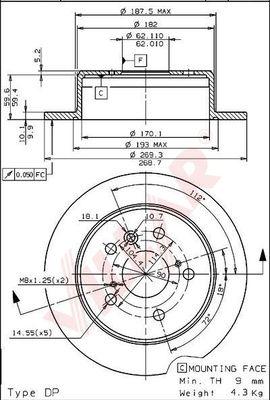 Villar 628.2125 - Disque de frein cwaw.fr