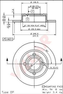 Villar 628.2127 - Disque de frein cwaw.fr