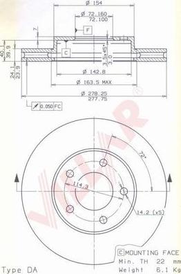 Villar 628.2175 - Disque de frein cwaw.fr