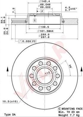 Villar 628.2204 - Disque de frein cwaw.fr