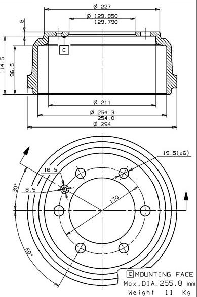 Villar 627.0066 - Tambour de frein cwaw.fr