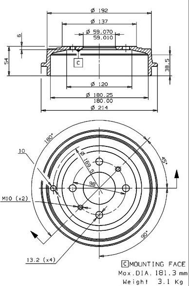 Villar 627.0080 - Tambour de frein cwaw.fr