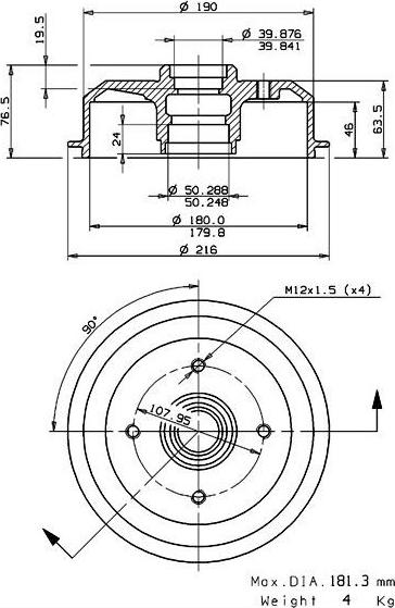 Villar 627.0031 - Tambour de frein cwaw.fr