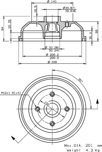 Villar 627.0107 - Tambour de frein cwaw.fr