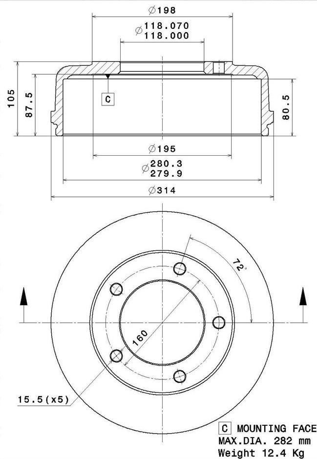 Villar 627.0307 - Tambour de frein cwaw.fr