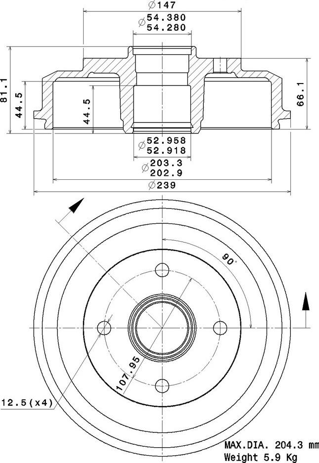 Villar 627.0322 - Tambour de frein cwaw.fr