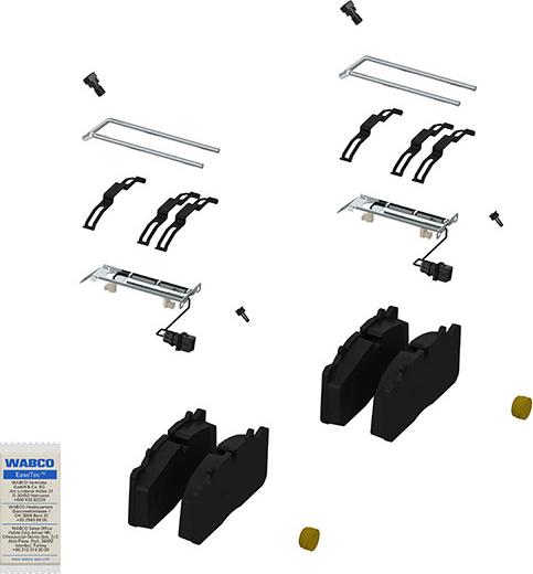 WABCO 12 999 703VT - Kit de plaquettes de frein, frein à disque cwaw.fr