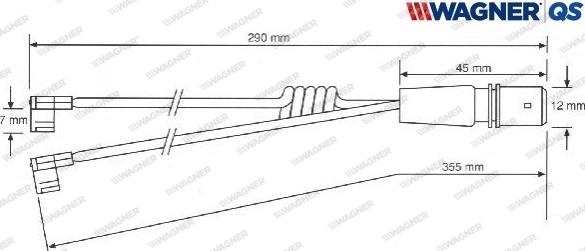 Wagner 587026W - Contact d'avertissement, usure des plaquettes de frein cwaw.fr