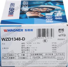 Wagner WZD1348-D - Kit de plaquettes de frein, frein à disque cwaw.fr