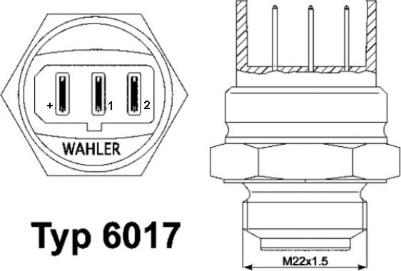 WAHLER 6017.95D - Interrupteur de température, ventilateur de radiateur cwaw.fr