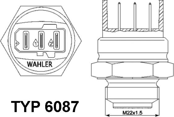 WAHLER 6087.87D - Interrupteur de température, ventilateur de radiateur cwaw.fr