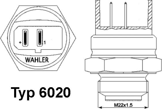 WAHLER 6020.92D - Interrupteur de température, ventilateur de radiateur cwaw.fr