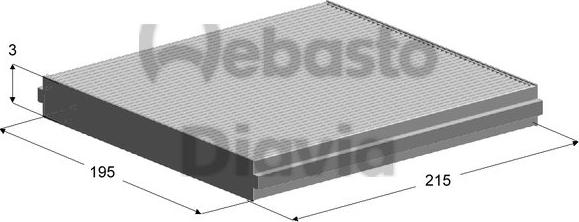 Webasto 82D0325146A - Filtre, air de l'habitacle cwaw.fr