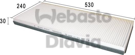 Webasto 82D0325161A - Filtre, air de l'habitacle cwaw.fr