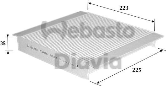 Webasto 82D0325113A - Filtre, air de l'habitacle cwaw.fr