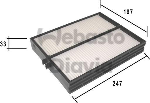 Webasto 82D0325179A - Filtre, air de l'habitacle cwaw.fr