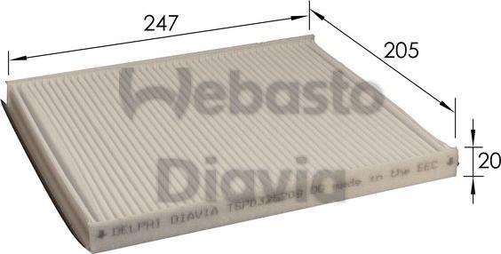 Webasto 82D0325209A - Filtre, air de l'habitacle cwaw.fr