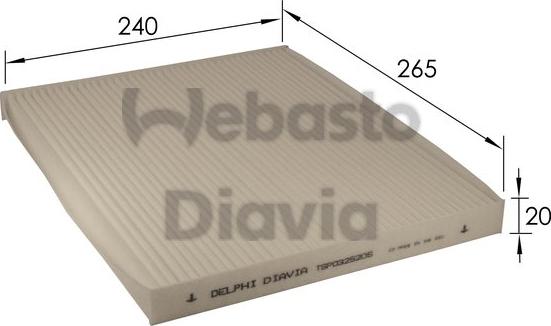 Webasto 82D0325205A - Filtre, air de l'habitacle cwaw.fr