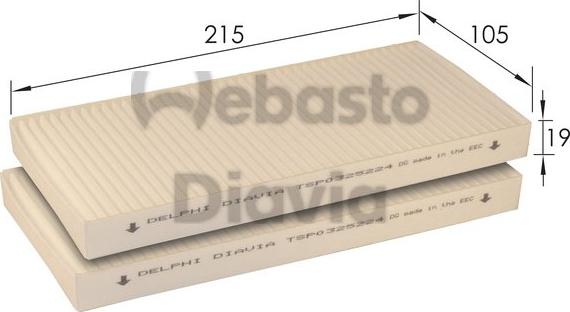 Webasto 82D0325224A - Filtre, air de l'habitacle cwaw.fr