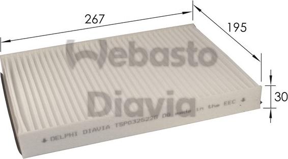 Webasto 82D0325226A - Filtre, air de l'habitacle cwaw.fr