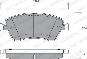 Ween 151-0014 - Kit de plaquettes de frein, frein à disque cwaw.fr