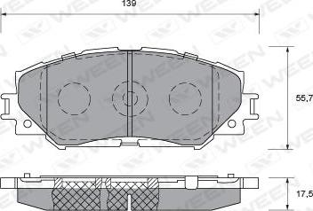 Ween 151-0013 - Kit de plaquettes de frein, frein à disque cwaw.fr