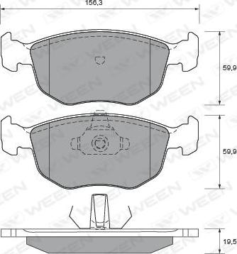 Ween 151-1990 - Kit de plaquettes de frein, frein à disque cwaw.fr