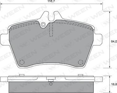 Ween 151-1997 - Kit de plaquettes de frein, frein à disque cwaw.fr