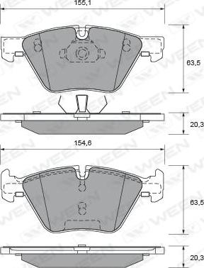 Ween 151-1948 - Kit de plaquettes de frein, frein à disque cwaw.fr